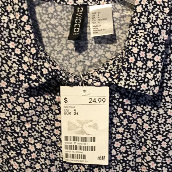NWT H&M Divided Floral Print Woman's size 4 - Picture 5 of 7
